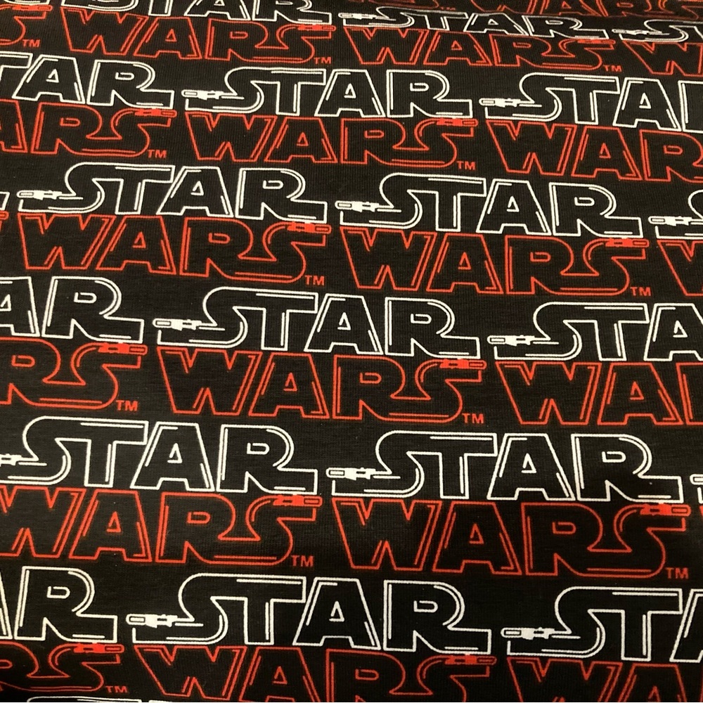 NEW Star Wars Logo Fabric BOLT 56" x 5.33 Yd Classic Logo Black White Red